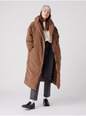 Brown women's winter coat with collar Wrangler - Women