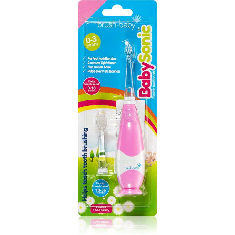 Brush Baby BabySonic elektromos fogkefe gyermekeknek 0 – 36 hónapos Pink 1 db-Ár