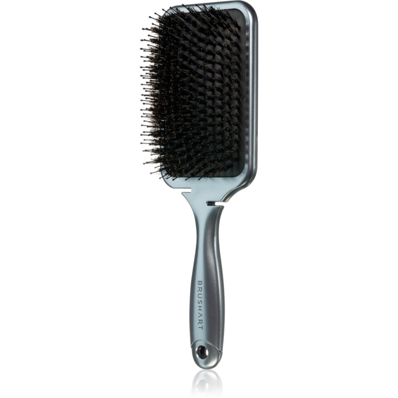 BrushArt Hair Boar bristle paddle hairbrush hajkefe vaddisznó sörtékkel Metallic Black 1 db