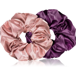 BrushArt Hair Large satin scrunchie set hajgumik Pink & Violet-Ár