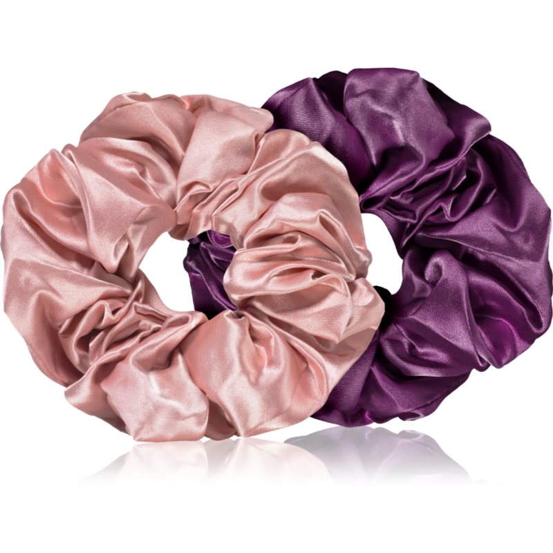 BrushArt Hair Large satin scrunchie set hajgumik Pink & Violet-Ár