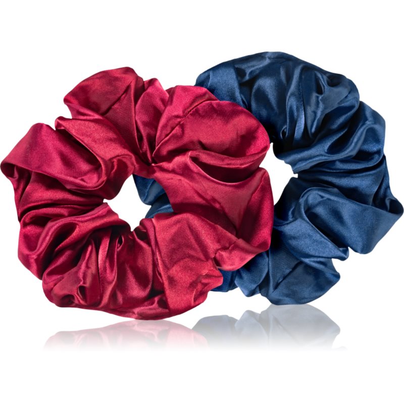 BrushArt Hair Large satin scrunchie set hajgumik Red & Blue-Ár