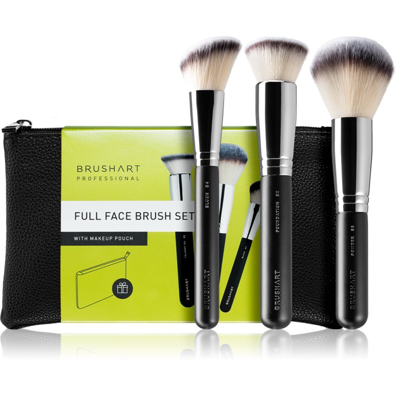 BrushArt Professional Full Face brush set with makeup pouch Ecsetkészlet táskával Black-Ár