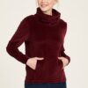 Burgundy Velvet Sweatshirt with Tranquillo Collar - Women