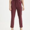 Burgundy cropped trousers VERO MODA-Theressa - Women