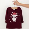 Burgundy girls' T-shirt with Christmas motif CAMAIEU - Girls