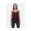 Burgundy linen top Ragwear Antolia - Women's