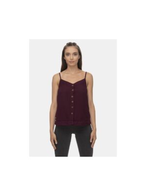 Burgundy linen top Ragwear Antolia - Women's