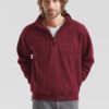 Burgundy men's sweatshirt Zip Neck Sweat Fruit of the Loom