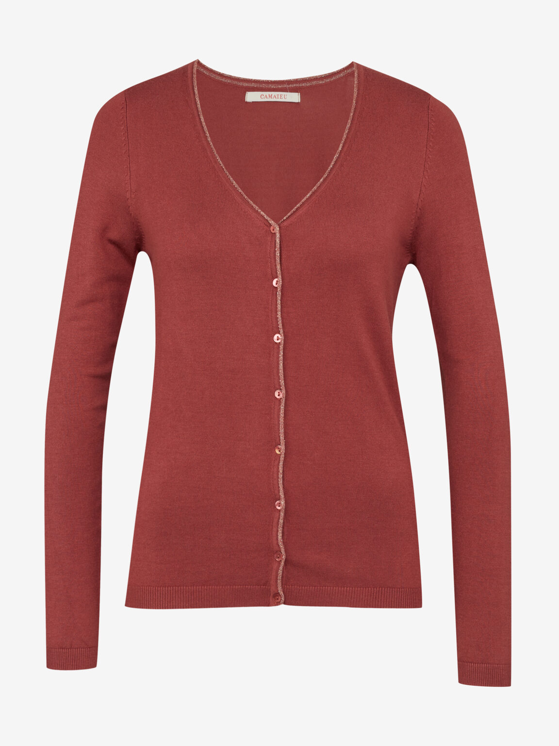 Burgundy women's sweater CAMAIEU