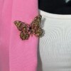Butterfly Brooch A-2-21-7 apricot + gold