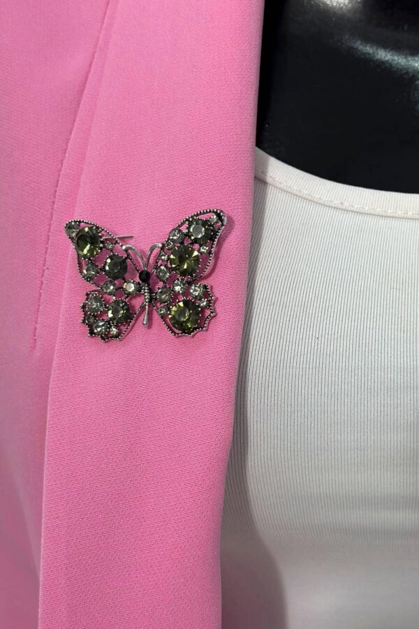 Butterfly Brooch A-2-21-7 green + silver