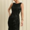 By Saygı Flounce Front Lined Satin Dress