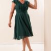 By Saygı Flounce gallér sifon plus size ruha