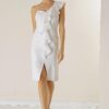 By Saygı One Shoulder Slit Evening Dress