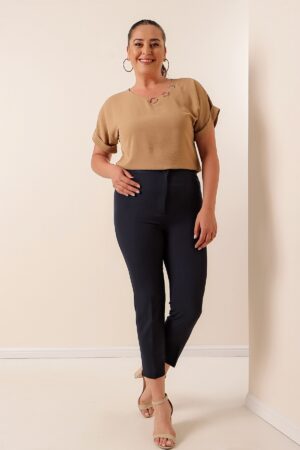 By Saygı Plus Size Lycra Pants with Pocket