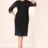 By Saygı Stone Detailed Plus Size Lined Dress at Sleeves And Skirt