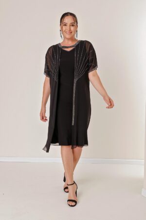 By Saygı Top sifon kő részletes gallér ablak Lycra B.B. ruha