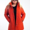 By Saygı hordozható kapucnis bélelt plus size puffer kabát narancssárga