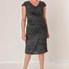 By Saygı plus size Lycra ezüstös ruha elöl draped holdujjal bélelt