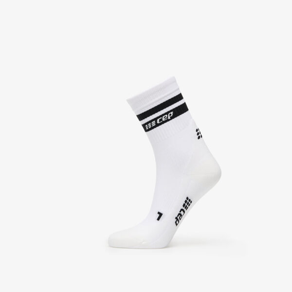 CEP 80's Mid Cut Compression Socks White/ Black M-alacsony-ár