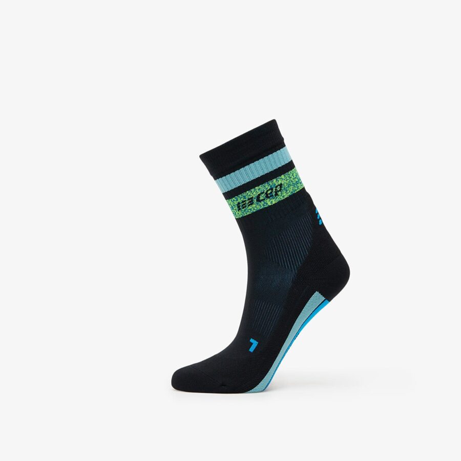 CEP Miami Vibes Mid Cut Compression Socks Black/ Green/ Aqua M-alacsony-ár