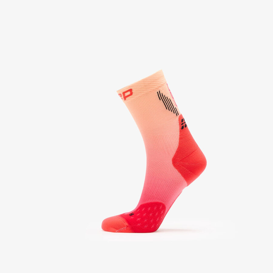 CEP Mid Cut Gradient Socks Red/ Marigold Fade M-alacsony-ár