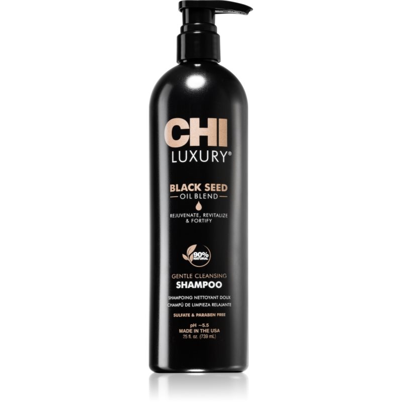 CHI Luxury Black Seed Oil Gentle Cleansing Shampoo finom állagú tisztító sampon 739 ml-Ár