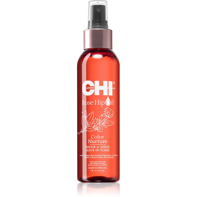 CHI Rose Hip Oil Repair and Shine Leave-in tonik a festett és károsult hajra 118 ml-Eredeti