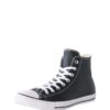 CONVERSE Magas szárú sportcipők 'CHUCK TAYLOR ALL STAR CLASSIC HI LEATHER'  fekete / fehér melír