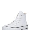 CONVERSE Magas szárú sportcipők 'CHUCK TAYLOR ALL STAR LIFT HI LEATHER'  fekete / fehér