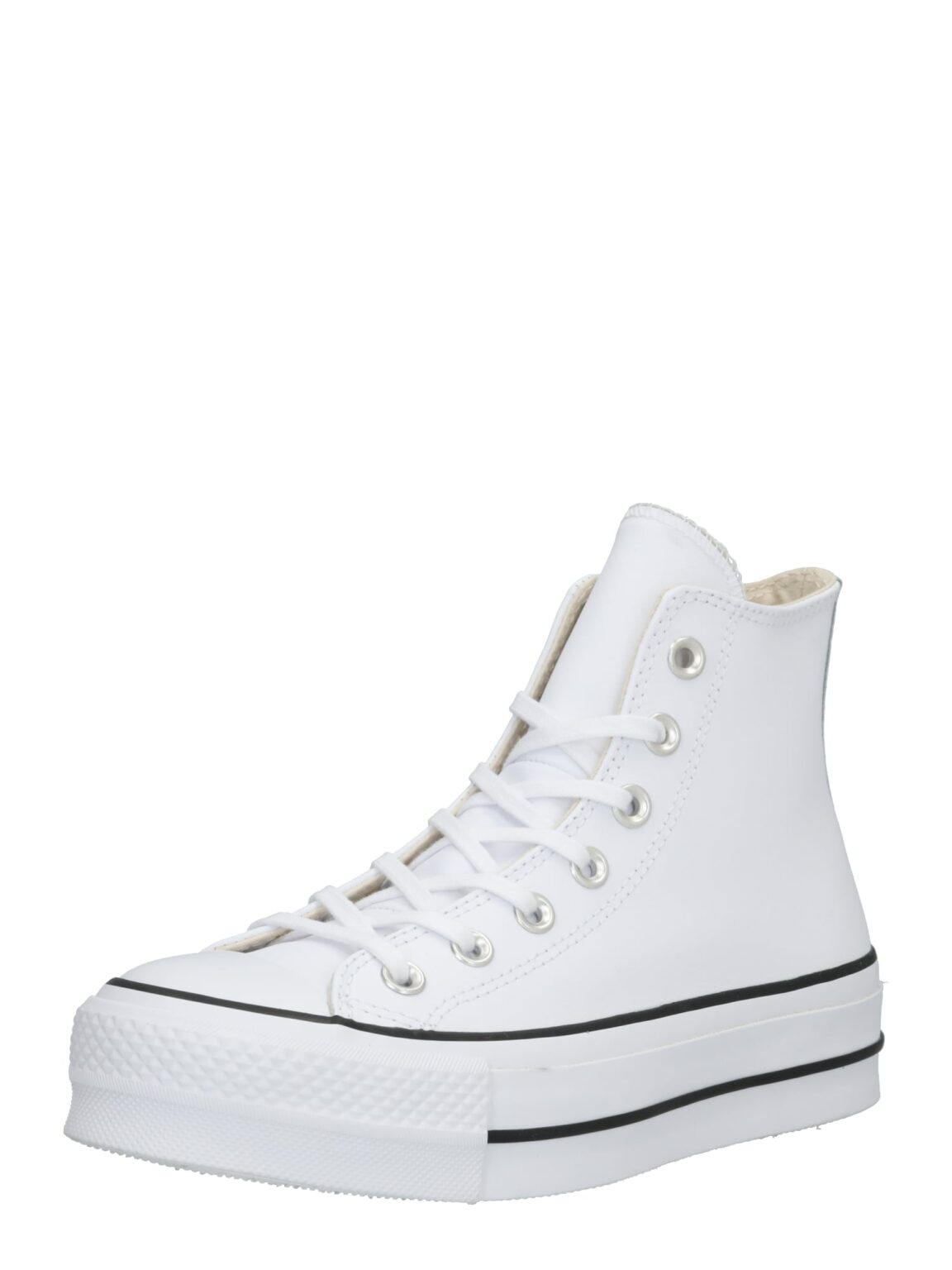 CONVERSE Magas szárú sportcipők 'CHUCK TAYLOR ALL STAR LIFT HI LEATHER'  fekete / fehér