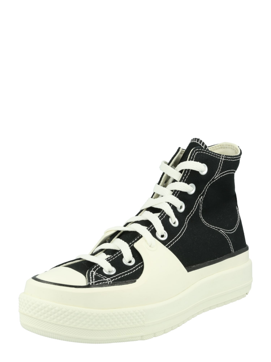CONVERSE Magas szárú sportcipők 'Chuck Taylor All Star Construct'  fekete / fehér-Hungary