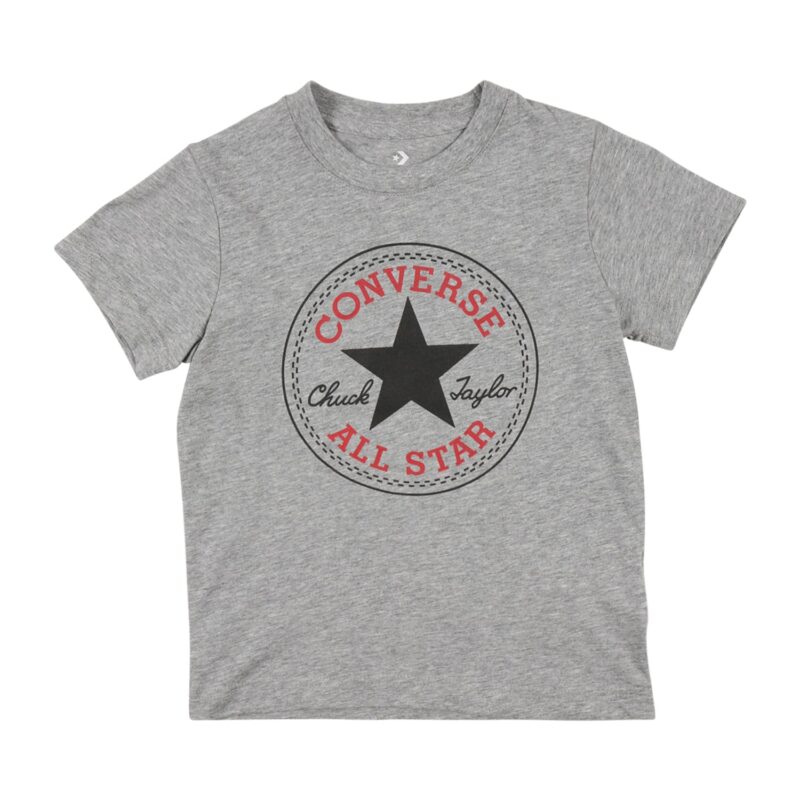 CONVERSE Póló 'CHUCK PATCH'  grafit / szürke melír / piros-hu