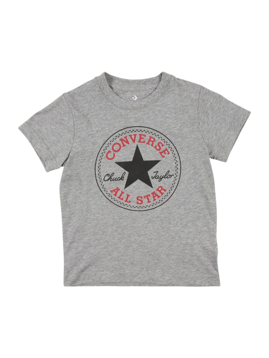 CONVERSE Póló 'CHUCK PATCH'  grafit / szürke melír / piros-hu
