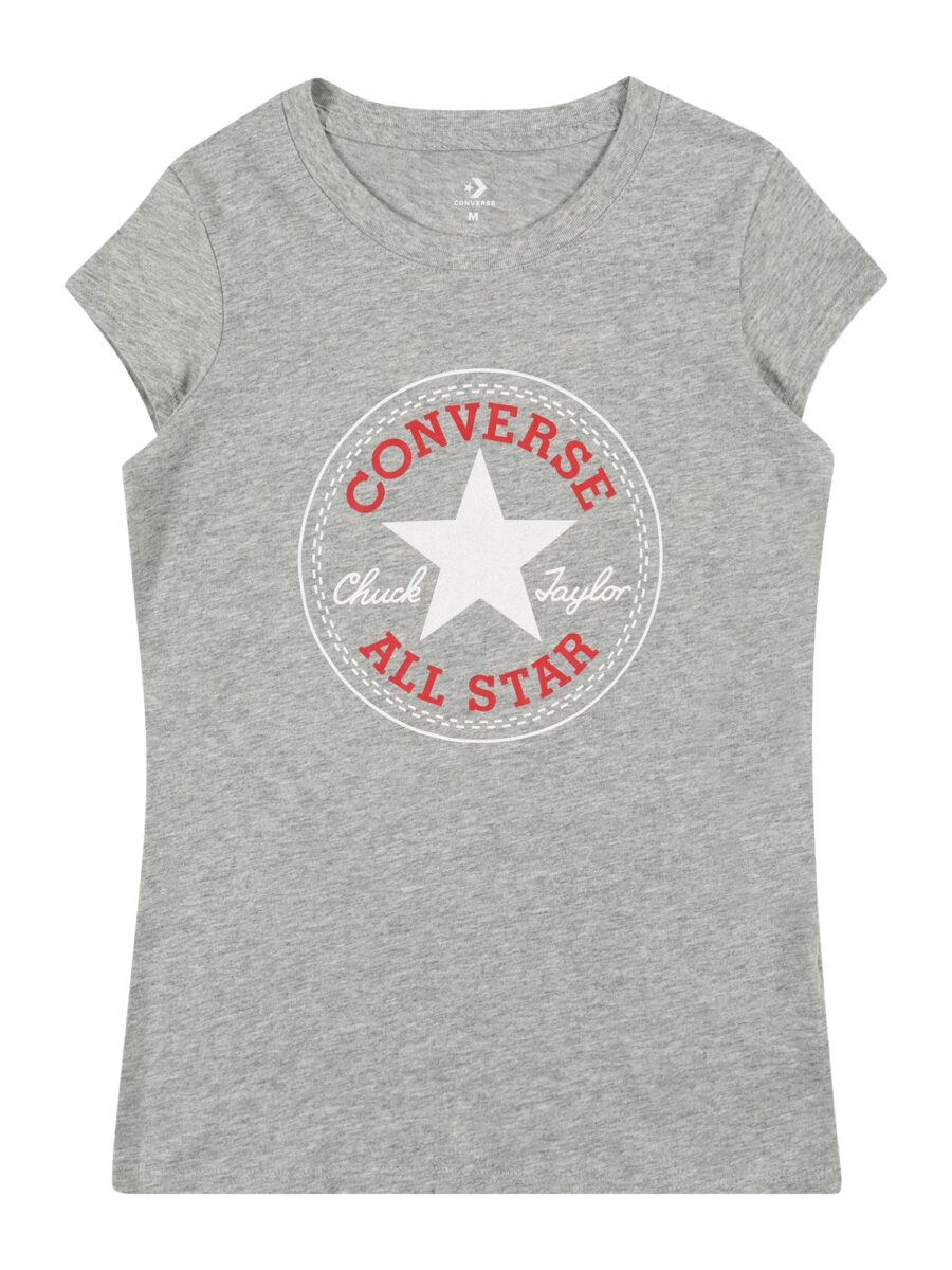 CONVERSE Póló  szürke / piros / fehér-hu