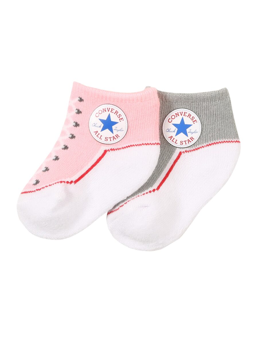 CONVERSE Zokni 'CHUCK'  szürke / rózsaszín / fehér-hu