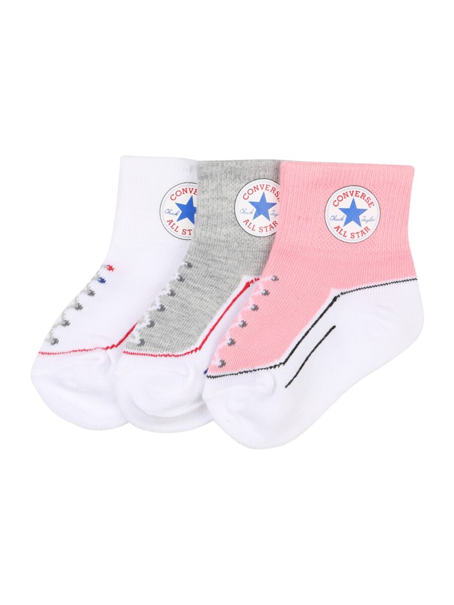 CONVERSE Zokni 'INFANT'  szürke / rózsaszín / fehér-hu
