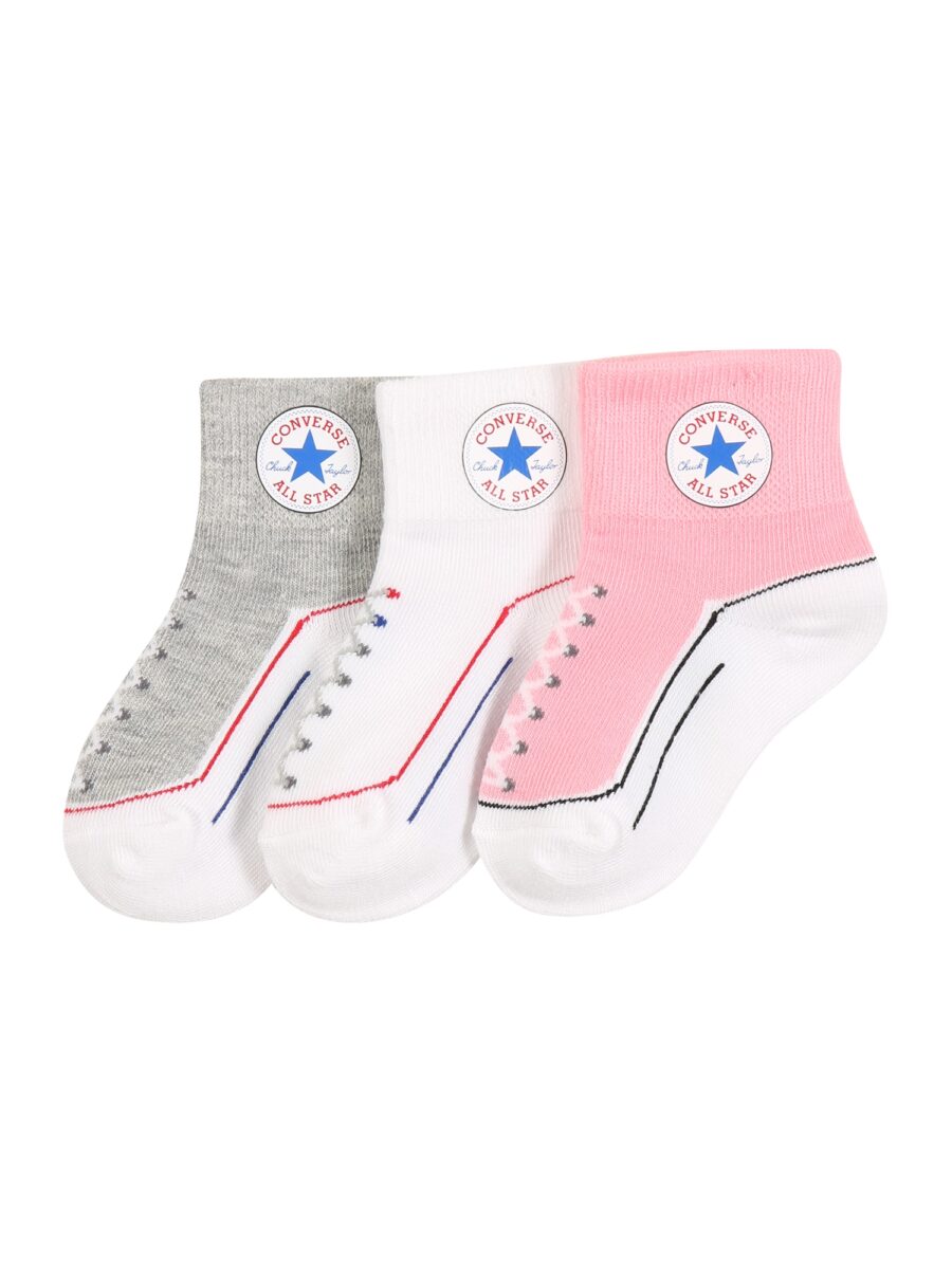 CONVERSE Zokni  szürke / rózsaszín / fehér-hu