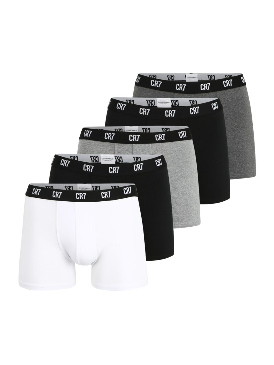 CR7 - Cristiano Ronaldo Boxeralsók  sötétszürke / szürke melír / fekete / fehér