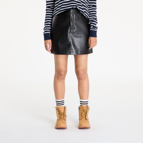 Calvin Klein Jeans Faux Leather A-Line Skirt Black S-alacsony-ár
