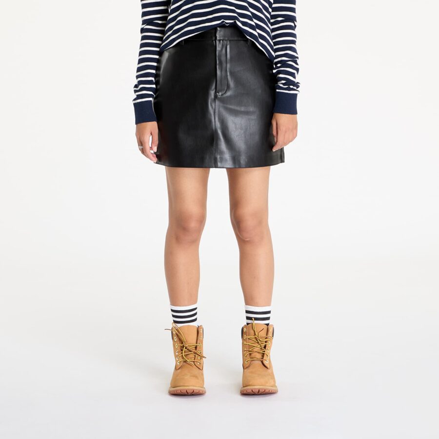 Calvin Klein Jeans Faux Leather A-Line Skirt Black S-alacsony-ár