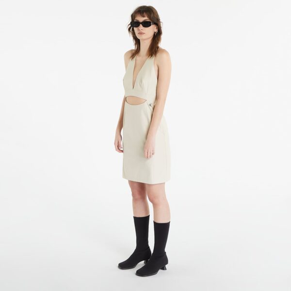 Calvin Klein Jeans Open Back Utility Dress Beige M-alacsony-ár
