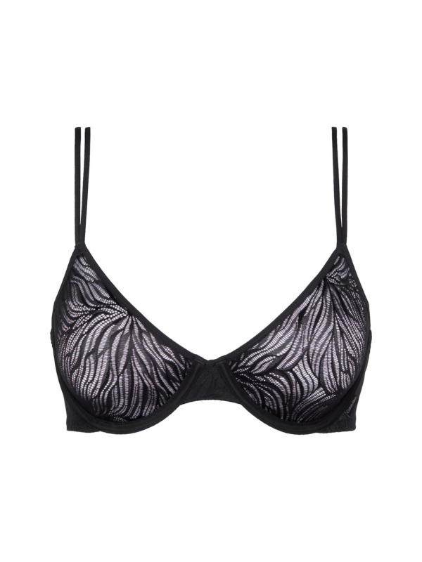 Calvin Klein Underwear Melltartó 'Sheer Marquisette'  fekete / fehér-Hungary