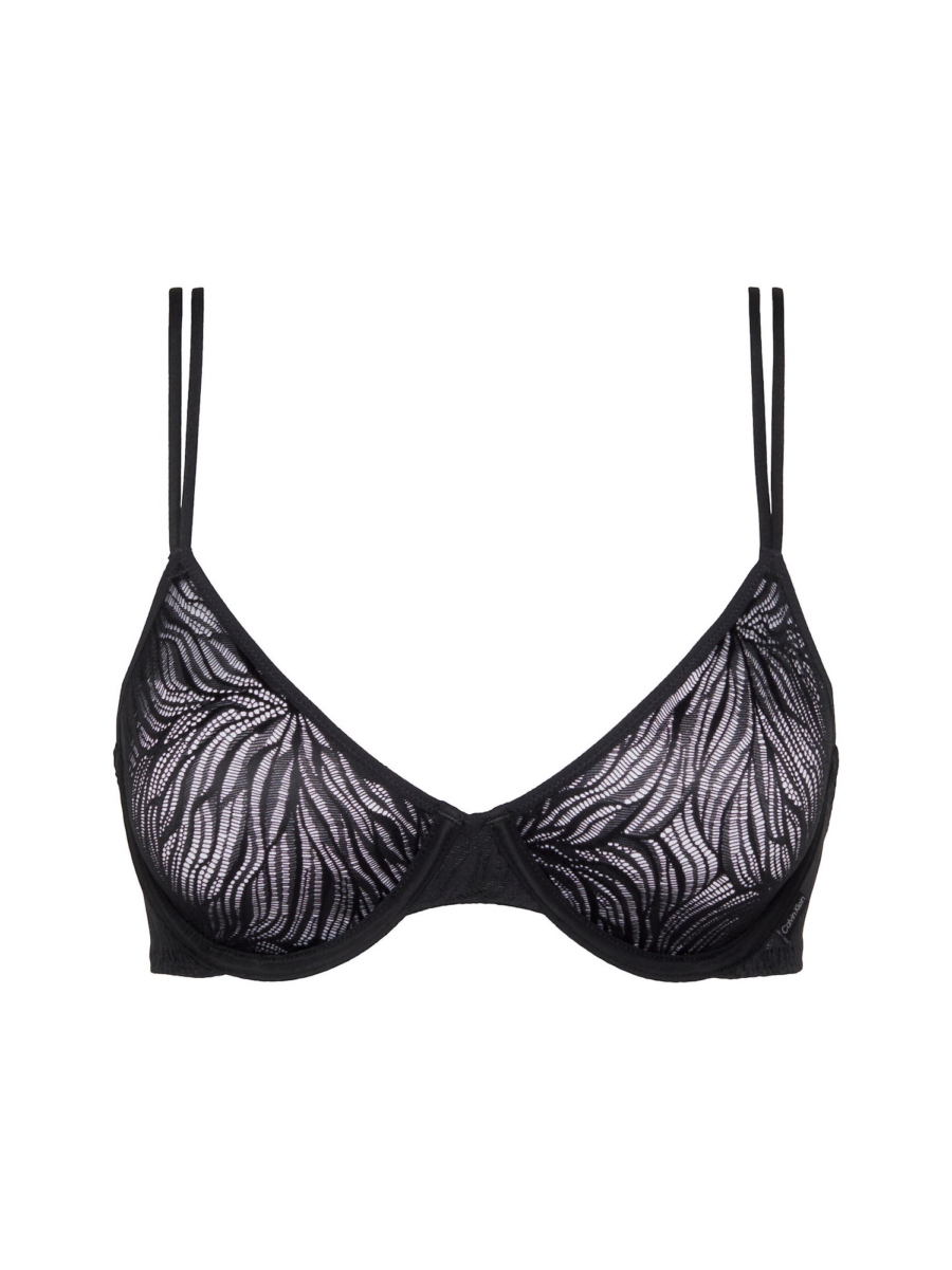 Calvin Klein Underwear Melltartó 'Sheer Marquisette'  fekete / fehér-Hungary