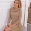 Camel dress with hood and pockets