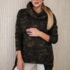 Camo Khaki + Green Long Back Sweatshirt