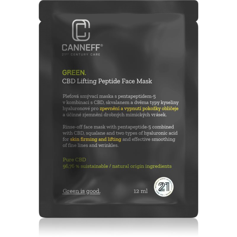Canneff Green CBD Lifting Peptide Face Mask kisimító és feszesítő maszk peptidekkel 12 ml-Ár