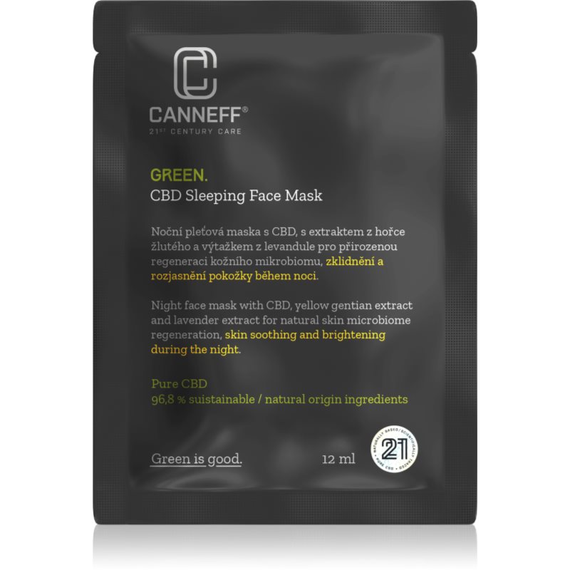 Canneff Green CBD Sleeping Face Mask nyugtató maszk éjszakára 12 ml-Ár