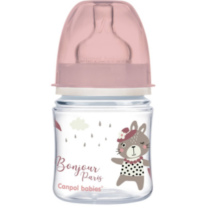 Canpol babies Bonjour Paris cumisüveg 0m+ Pink 120 ml-Ár
